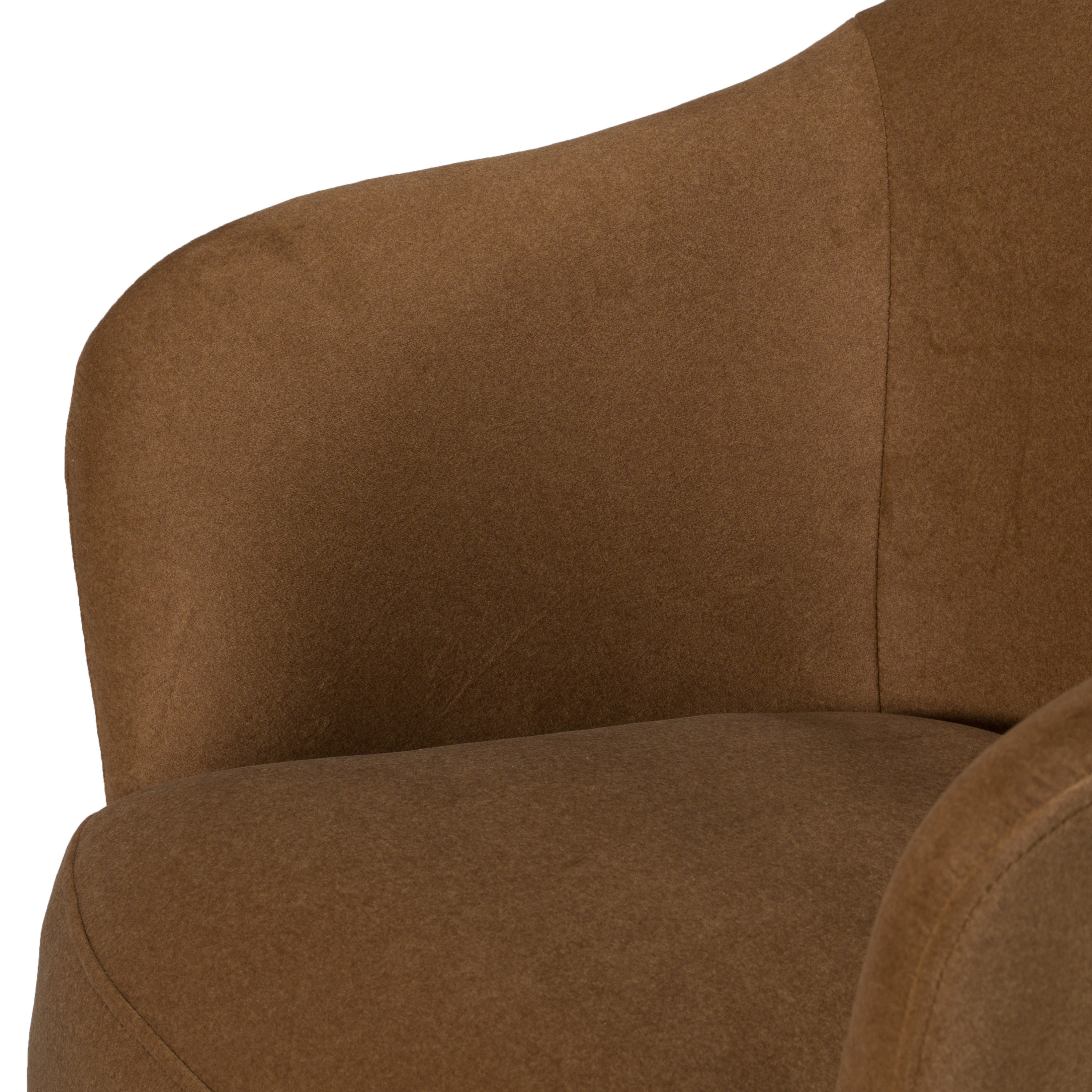 Timothy - Modern Brown Fabric Dining Chair with Castor Wheels