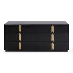Token - Modern Black + Gold Wide Dresser
