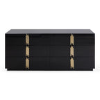 Token - Modern Black + Gold Wide Dresser