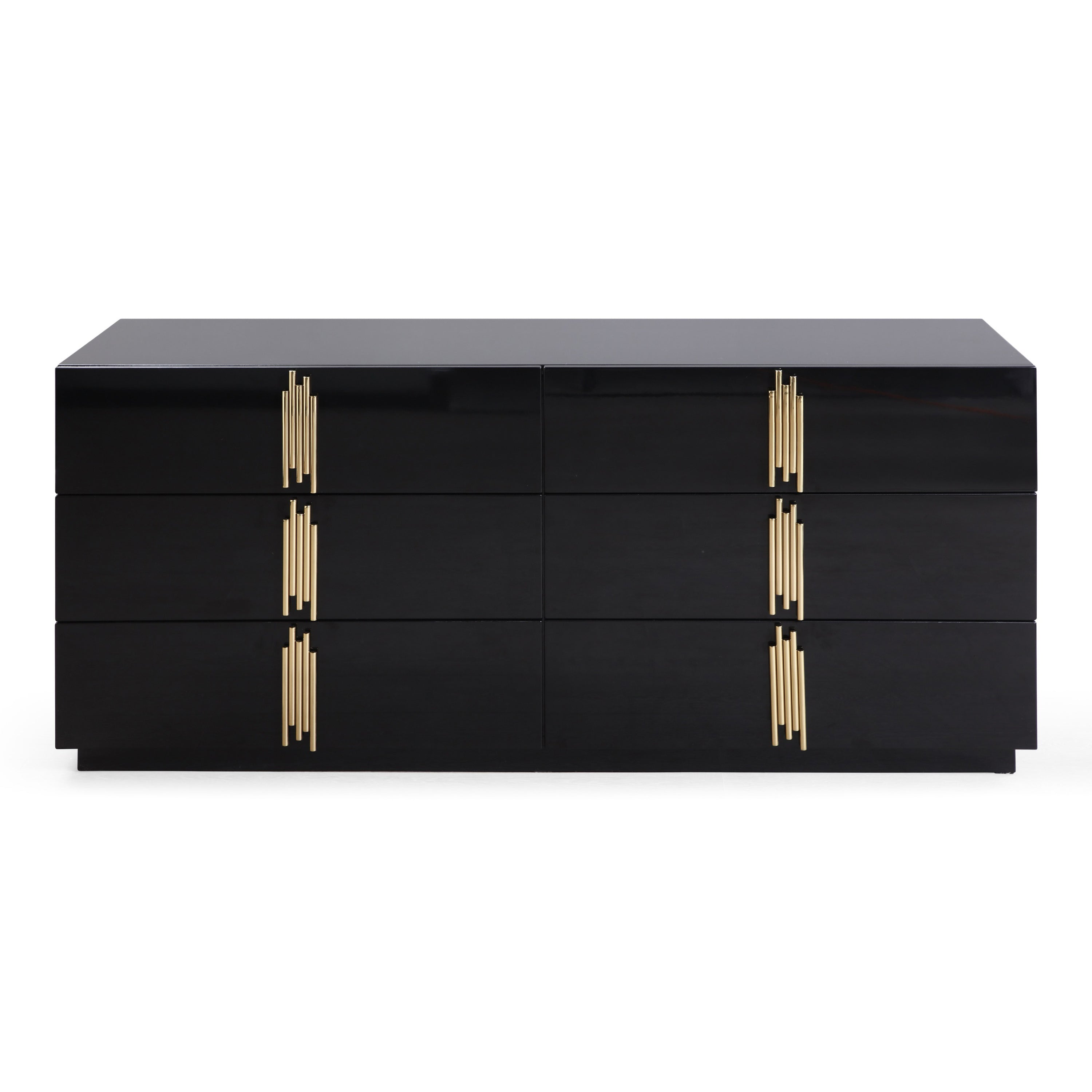 Token - Modern Black + Gold Wide Dresser