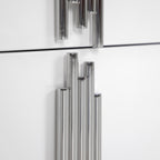Token - Modern White & Stainless Steel Wide Nightstand