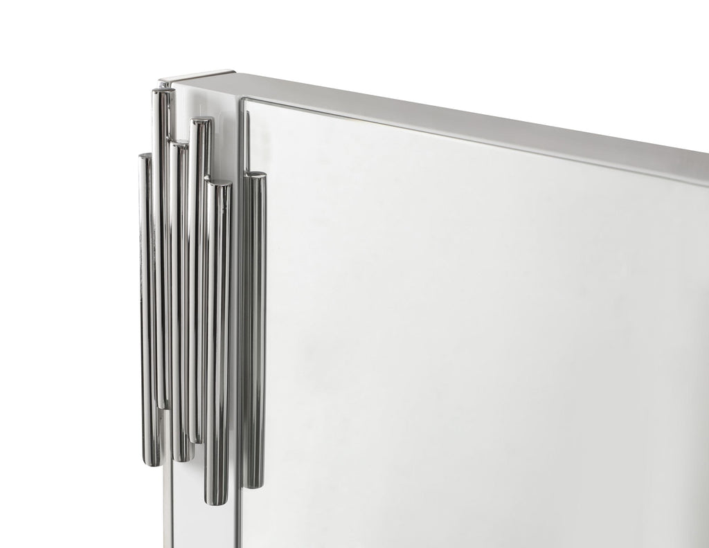 Token - Modern White & Stainless Steel Mirror