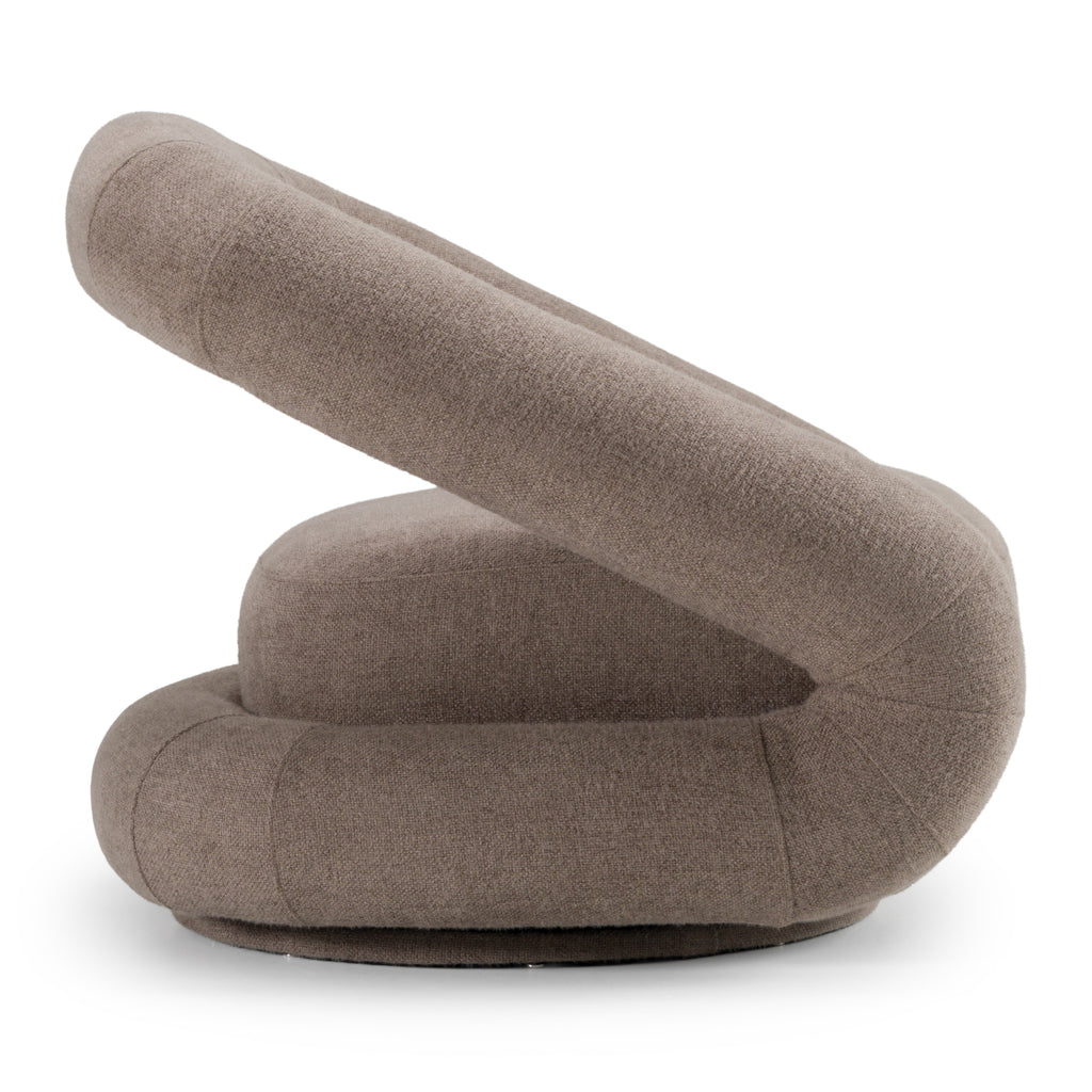 Tony - Modern Brown Fabric Swivel Accent Chair