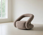 Tony - Modern Brown Fabric Swivel Accent Chair