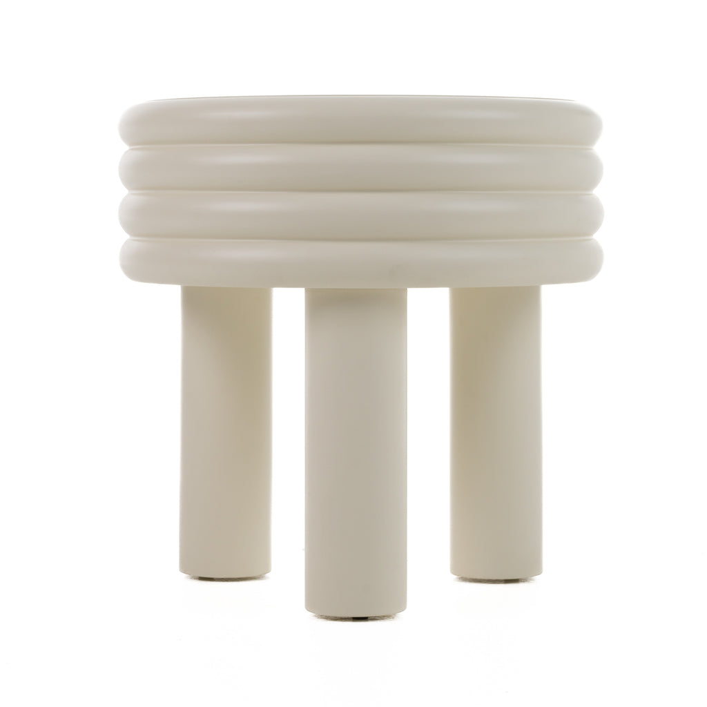 Townley - Contemporary White Round End Table