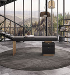 Trahan - Modern Grey Elm & Gold Office Desk