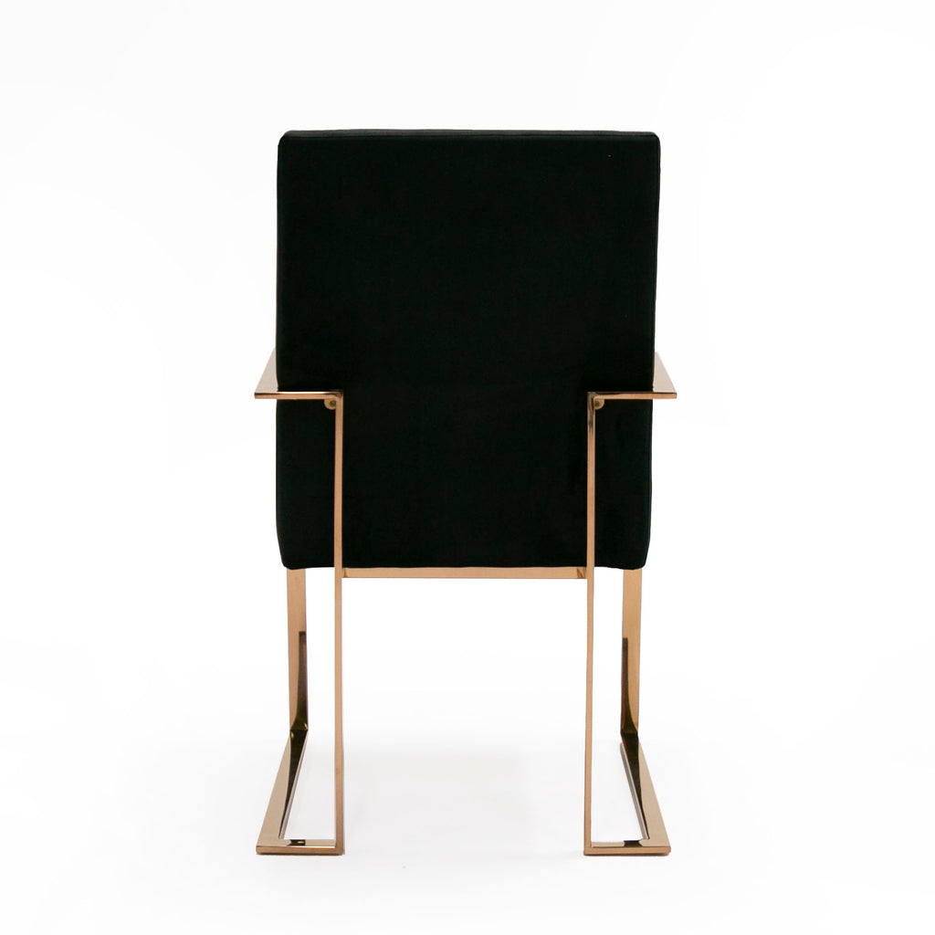 Trea - Modern Black Velvet & Rosegold Dining Chair