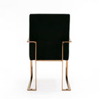 Trea - Modern Black Velvet & Rosegold Dining Chair