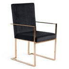 Trea - Modern Black Velvet & Rosegold Dining Chair