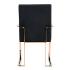 Trea - Modern Black Velvet & Rosegold Dining Chair