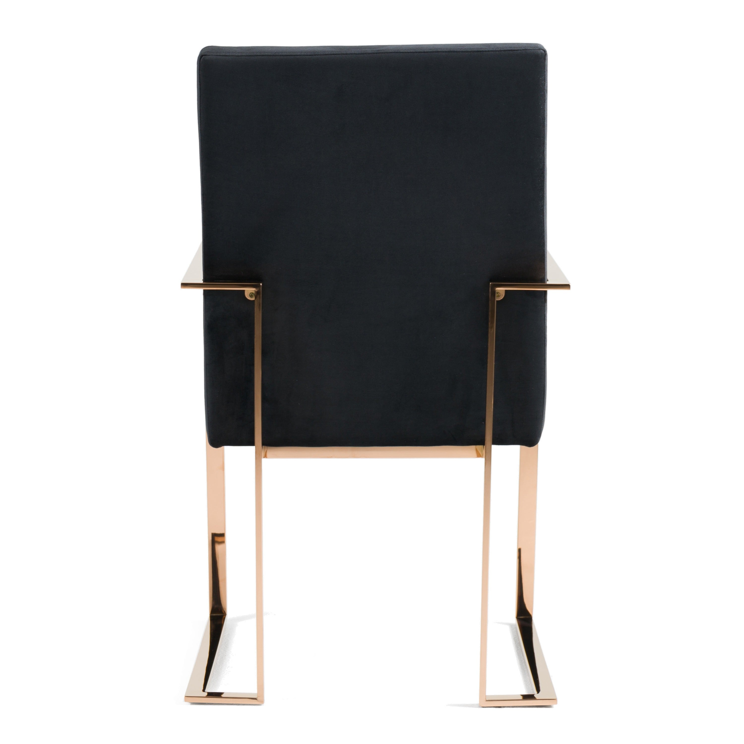 Trea - Modern Black Velvet & Rosegold Dining Chair