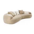 Trevor - Modern Tan Fabric Curved Sectional Sofa