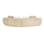 Trevor - Modern Tan Fabric Curved Sectional Sofa