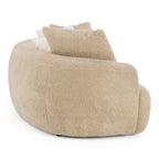Trevor - Modern Tan Fabric Curved Mini Sectional Sofa