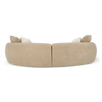 Trevor - Modern Tan Fabric Curved Mini Sectional Sofa