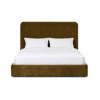 Eastern King Trieste - Modern Brown Fabric Bed - Modern Brown Fabric Bed