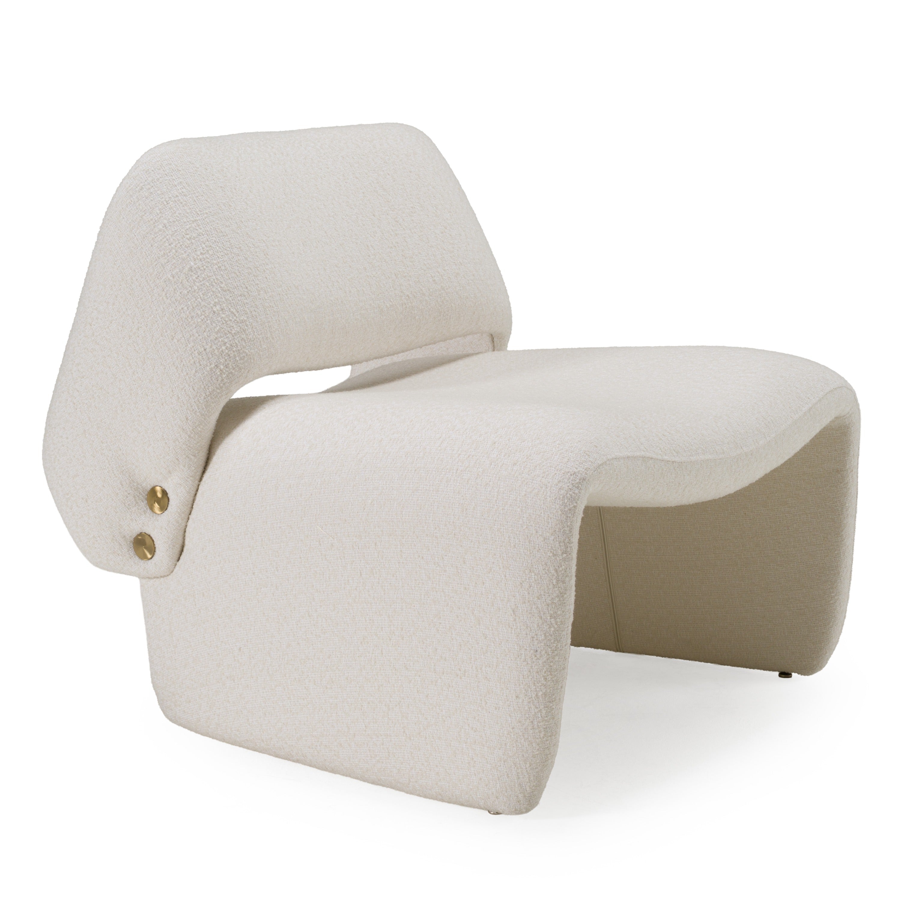 Modrest - Tristan Modern Off White Fabric Accent Chair – Living Room View