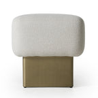 Triumph - Contemporary Off-White Fabric + Antique Brass Bench