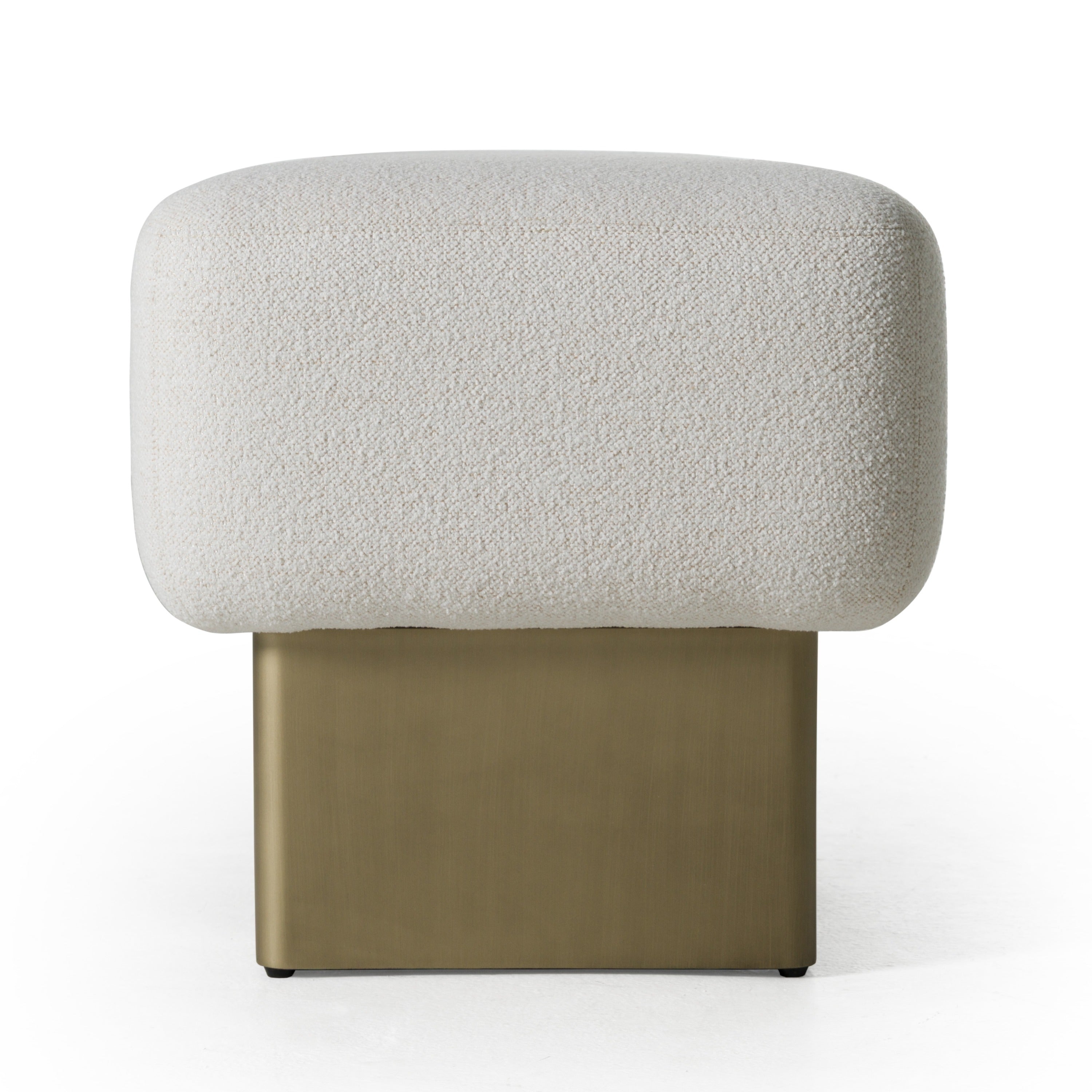 Triumph - Contemporary Off-White Fabric + Antique Brass Bench