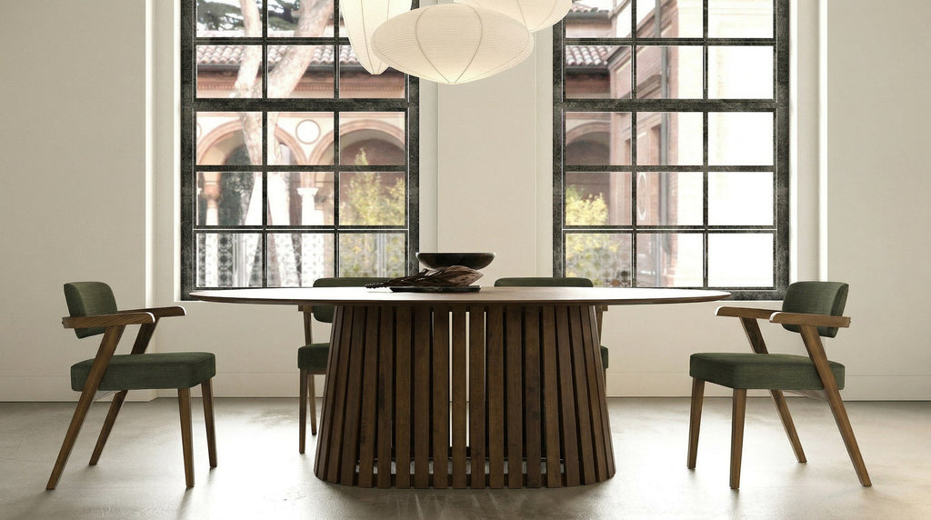 Truman - Mid-Century Modern Walnut Oval Dining Table