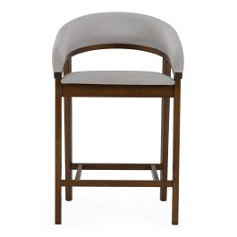 Truman - Mid-Century Modern Grey + Walnut Counter Chair (Set of 2)