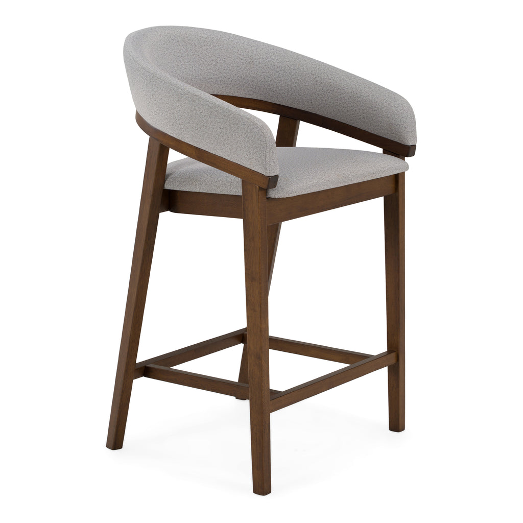 Truman - Mid-Century Modern Grey + Walnut Counter Chair (Set of 2)