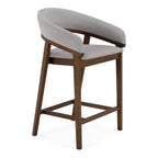 Truman - Mid-Century Modern Grey + Walnut Counter Chair (Set of 2)