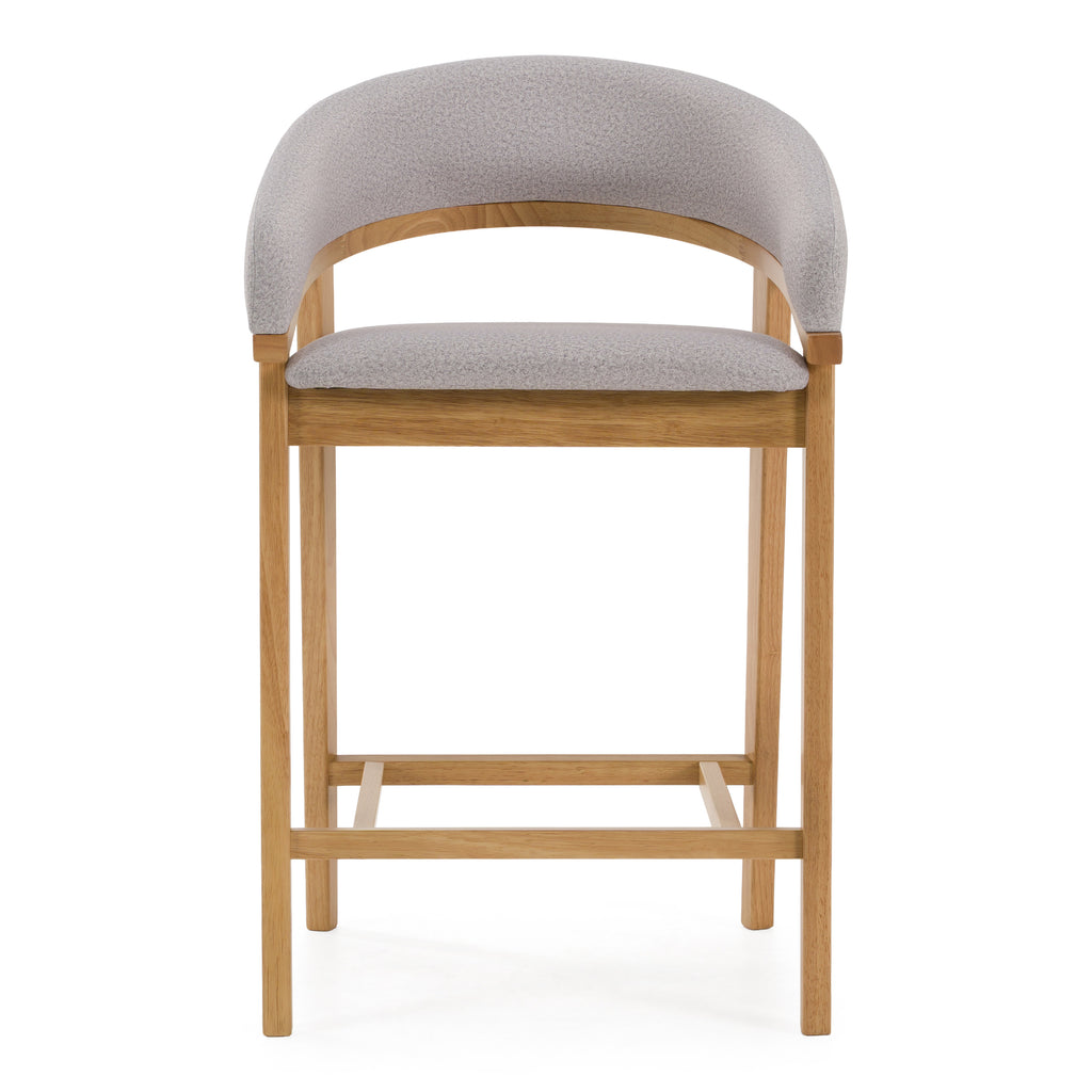 Truman - Mid-Century Modern Grey + Natural Oak Counter Chair (Set of 2)