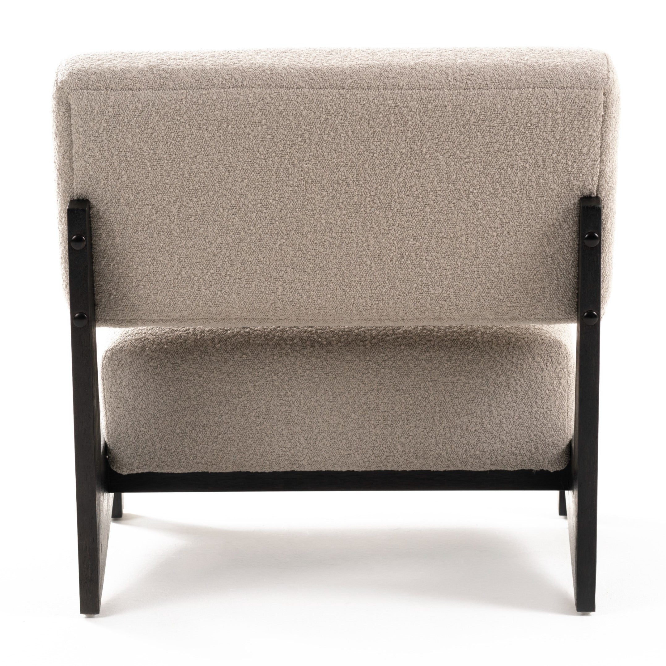 Tucker - Mid-Century Modern Light Grey Fabric + Black Walnut Accent Chair