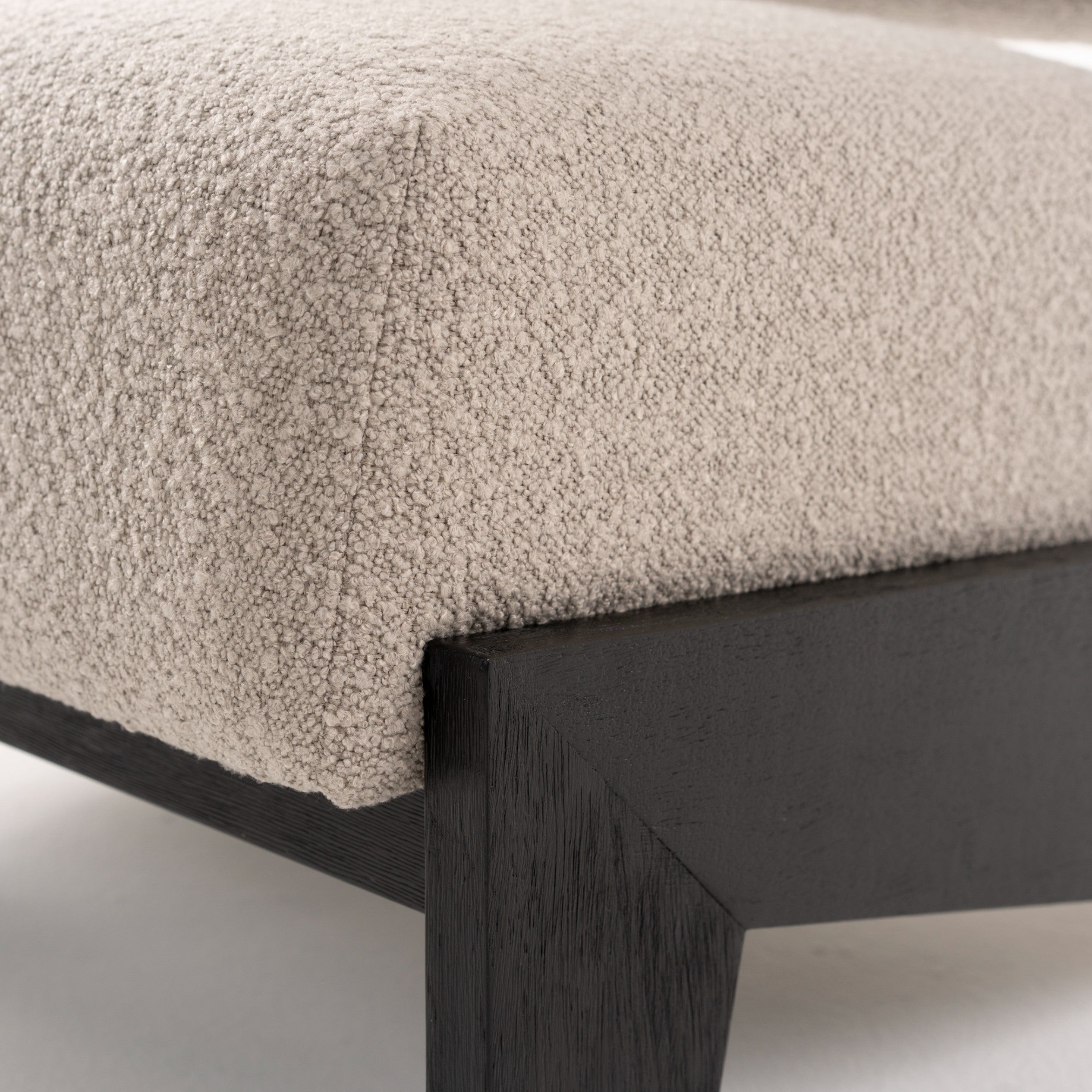Tucker - Mid-Century Modern Light Grey Fabric + Black Walnut Accent Chair