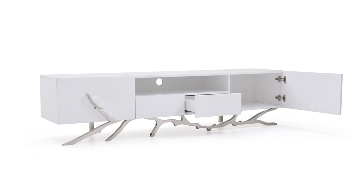 Legend 79" - Wide Modern White TV Stand