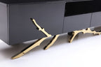 Legend Modern Black & Champagne Gold 87" TV Stand
