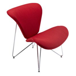 Decatur Mid-Century Red Fabric Accent Chair