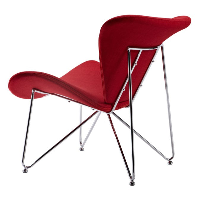 Decatur Mid-Century Red Fabric Accent Chair
