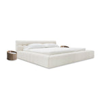 Tyree - Modern Tufted Off-White Fabric Bed - Modern Tufted Off - White Fabric Bed