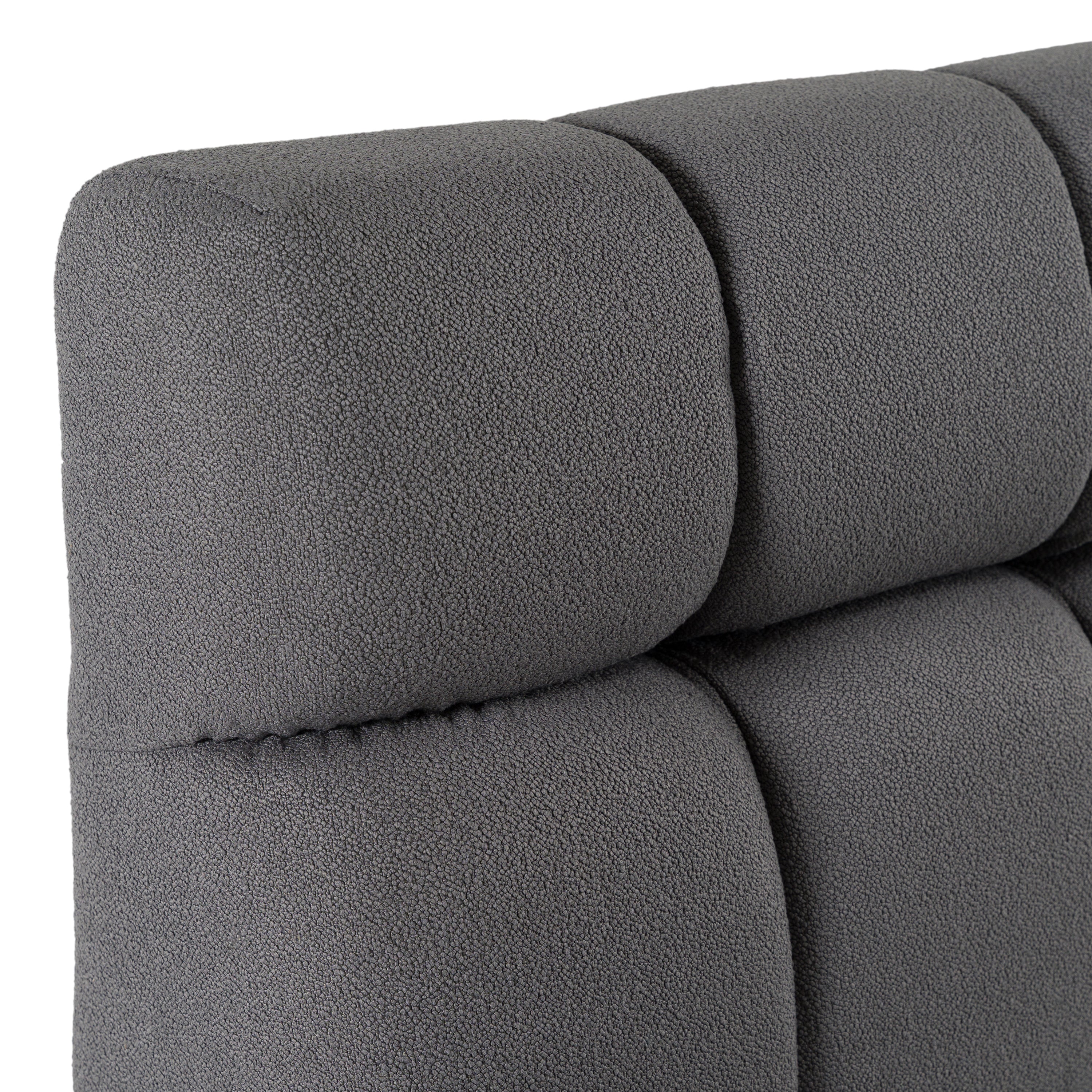Eastern King Tyree - Modern Tufted Grey Fabric Bed - Modern Tufted Grey Fabric Bed
