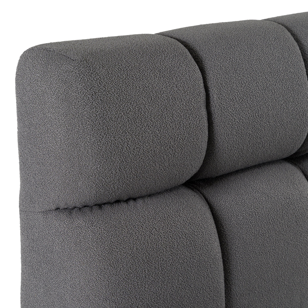 Eastern King Tyree - Modern Tufted Grey Fabric Bed - Modern Tufted Grey Fabric Bed