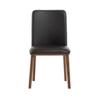 Utah - Modern Walnut and Brown Eco-Leather Dining Chair - Set of 2