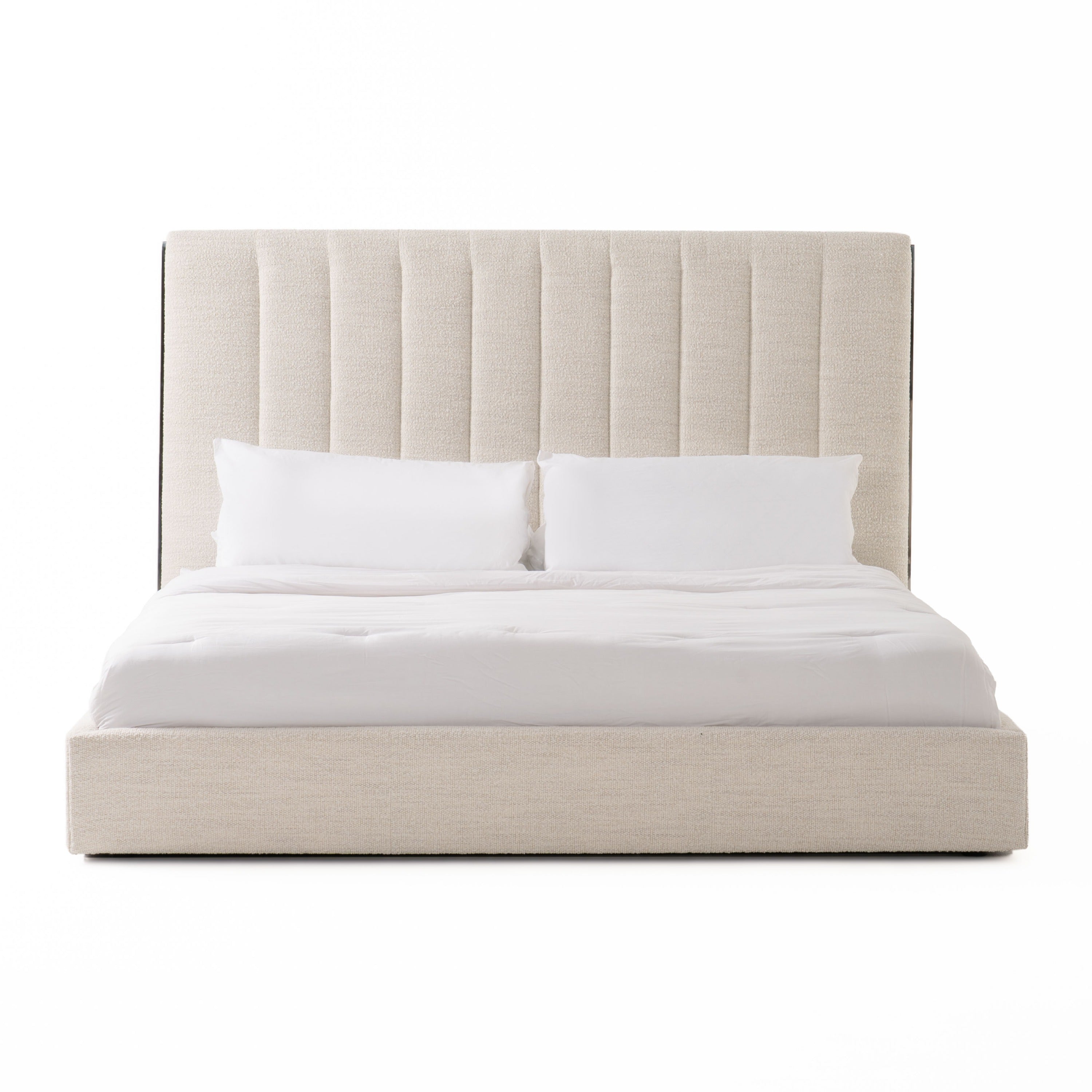 Valhalla - Contemporary White Fabric Bed - Contemporary White Fabric Bed