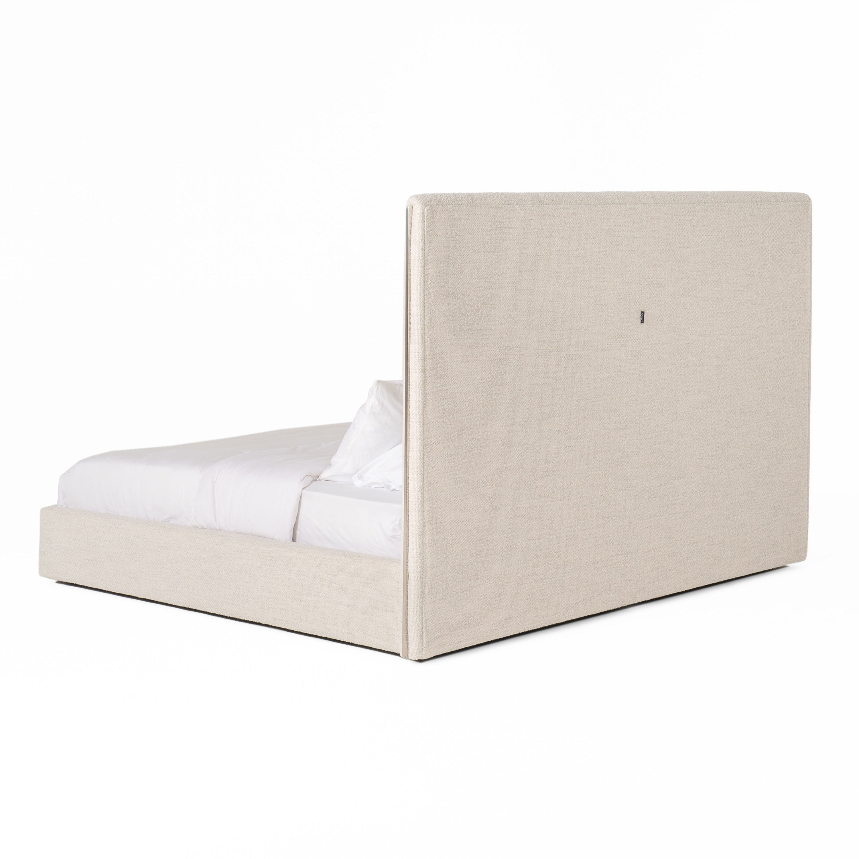 Valhalla - Contemporary White Fabric Bed - Contemporary White Fabric Bed