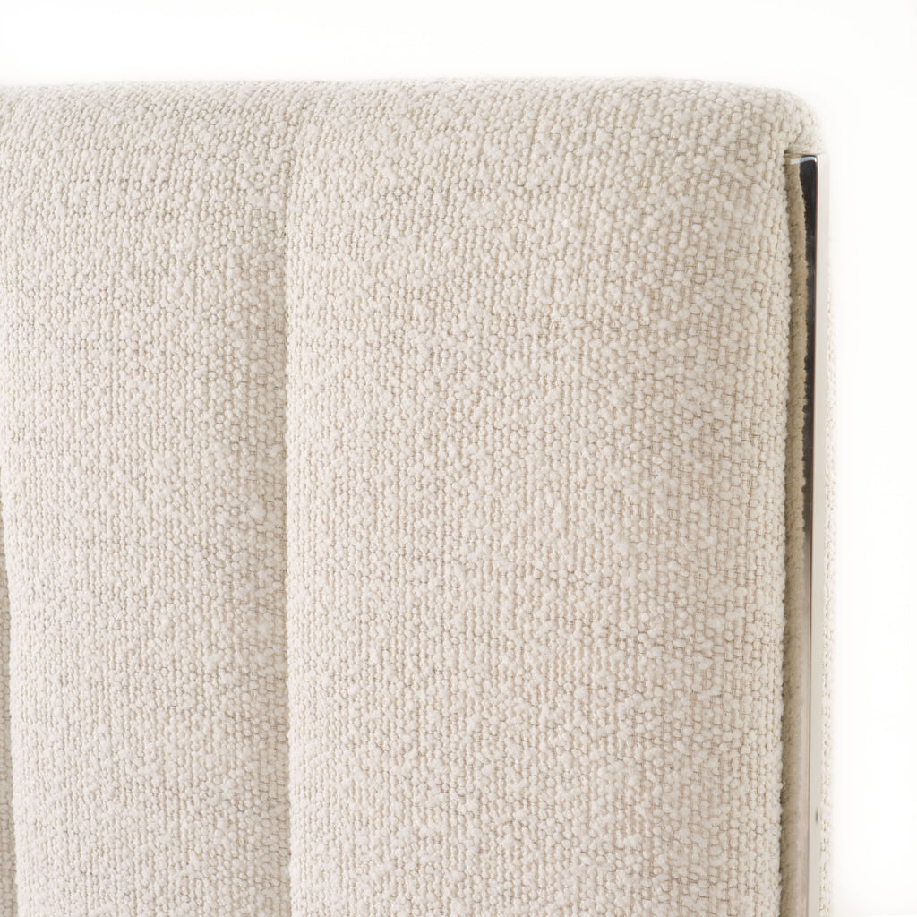 Valhalla - Contemporary White Fabric Bed - Contemporary White Fabric Bed