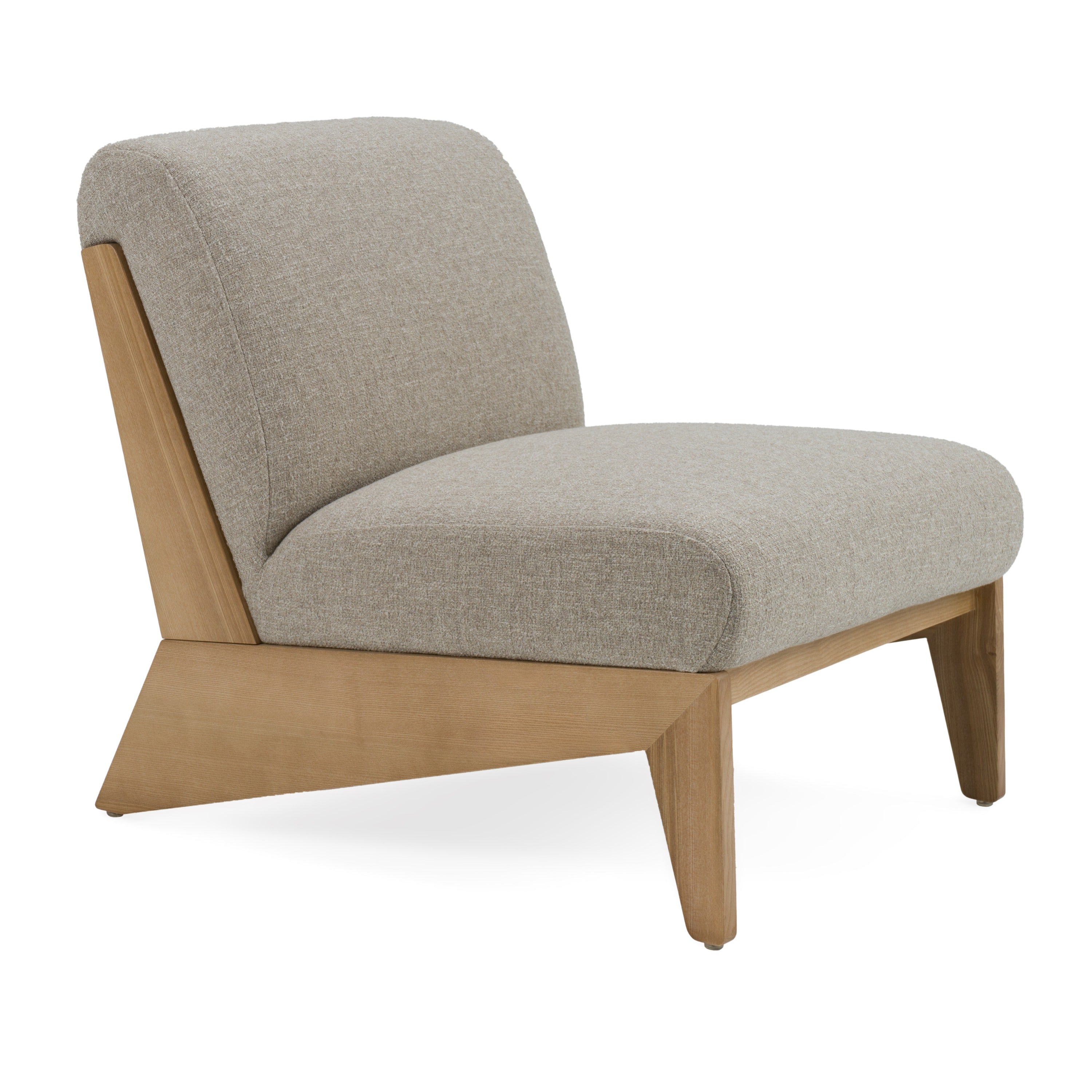 Divani Casa Vance - Modern Sand Fabric + Wood Accent Chair