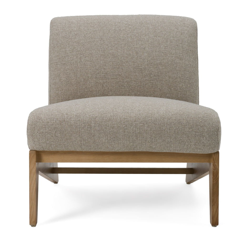 Vance - Modern Sand Fabric + Wood Accent Chair