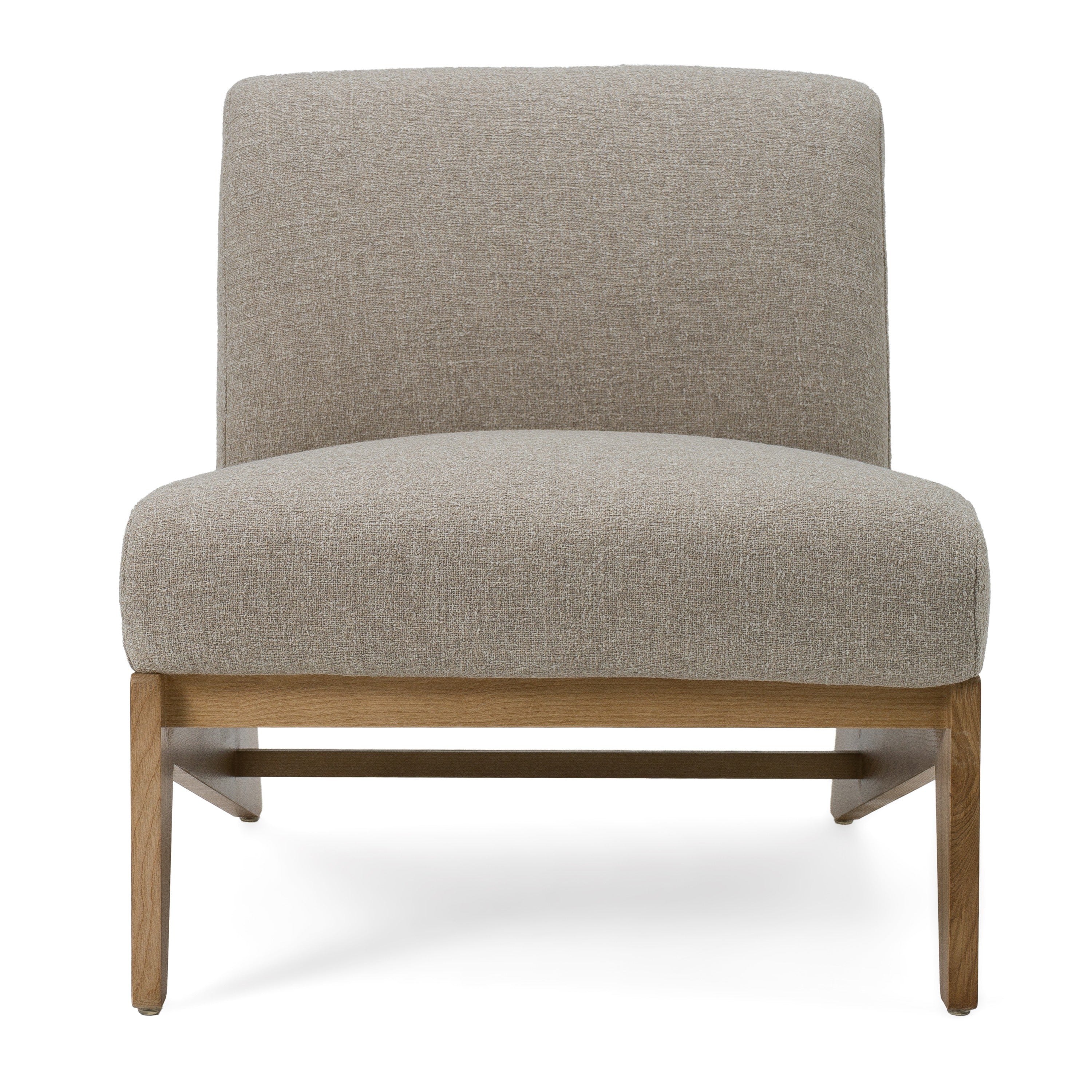 Vance - Modern Sand Fabric + Wood Accent Chair
