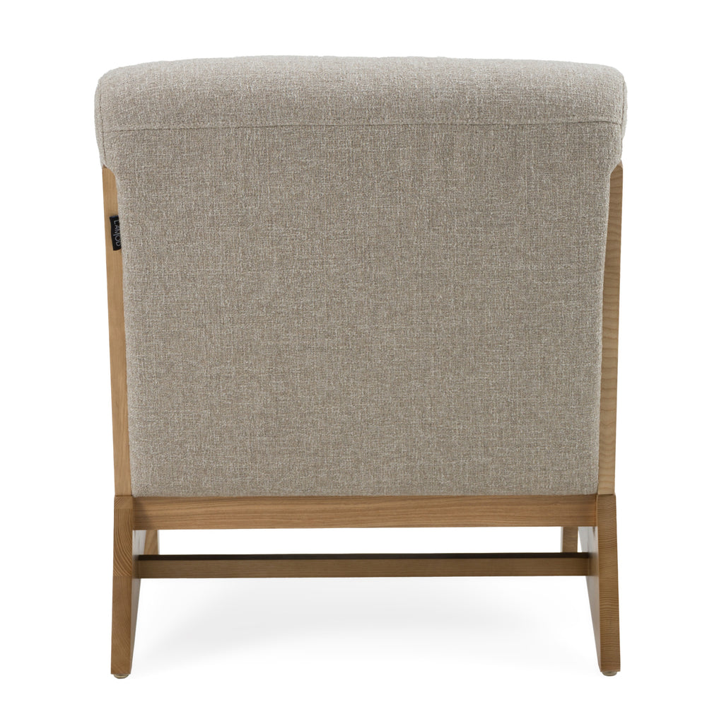 Vance - Modern Sand Fabric + Wood Accent Chair