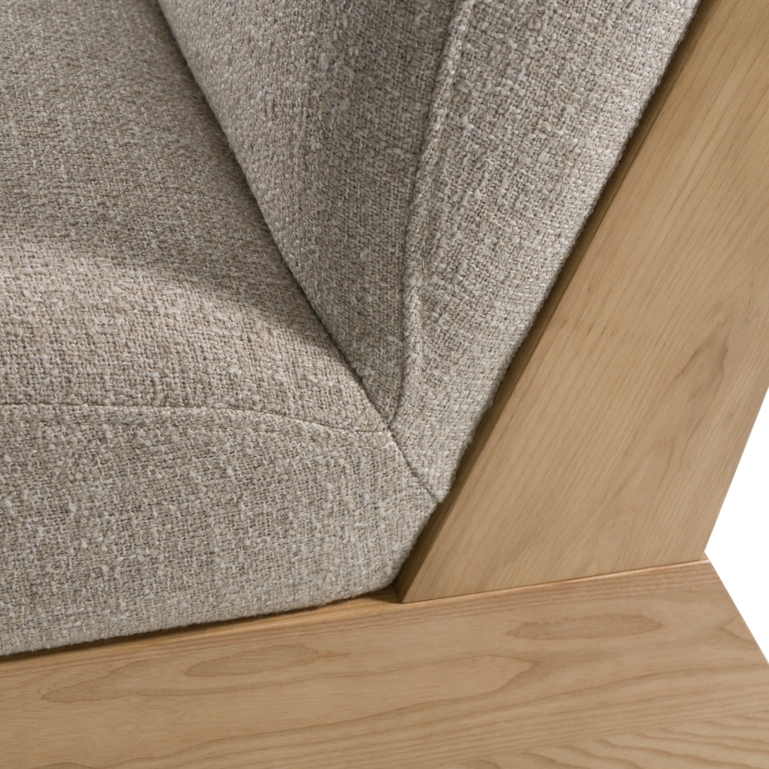 Vance - Modern Sand Fabric + Wood Accent Chair