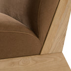 Vance - Modern Brown Fabric + Wood Accent Chair