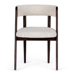 Vegas - Modern Cream Fabric + Walnut Oak Dining Chair (Set of 2)