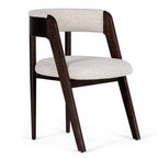 Vegas - Modern Cream Fabric + Walnut Oak Dining Chair (Set of 2)