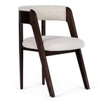 Vegas - Modern Cream Fabric + Walnut Oak Dining Chair (Set of 2)